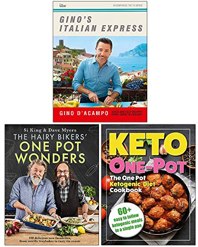 Gino's Italian Express [Hardcover], The Hairy Bikers One Pot Wonders [Hardcover], The One Pot Ketogenic Diet Cookbook 3 Books Collection Set