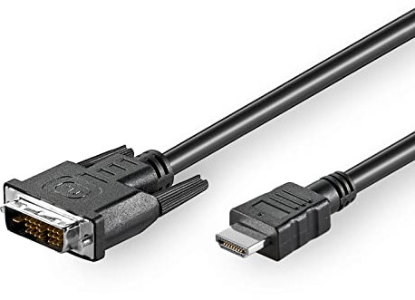 Goobay 51584 DVI-D/HDMI Cable, Nickel Plated, Black, 10 m Cable Length