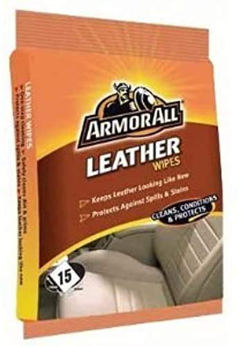 Armor All Leather Wipes - Pack of 15 - Cleans Valet Car Sofa