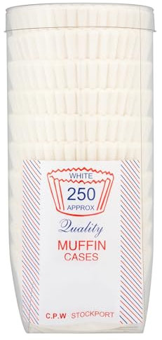 Caterpack Muffin Cases Made from Food Grade Premium White Greaseproof Paper, 250 Pack