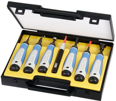 Noga Allround-Entgrater / Schaber-Sortiment (7 Halter mit Klingen), in Kunststoffbox 16-teilig 16 Stk