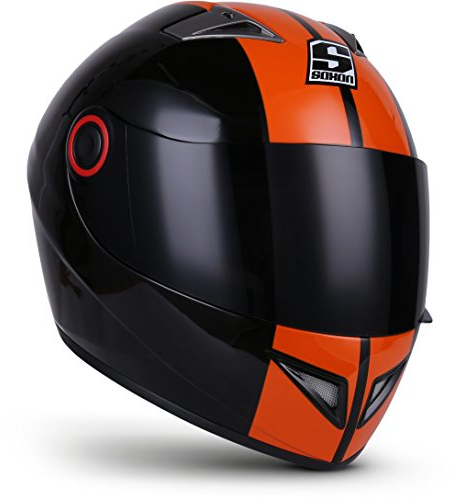 Soxon® ST-666 „Deluxe Night“ · Integral-Helm · Full-Face Motorrad-Helm Roller-Helm Scooter-Helm Cruiser Sturz-Helm Streetfighter-Helm Sport MTB · ECE 22.05 Visier Schnellverschluss Tasche M (57-58cm)