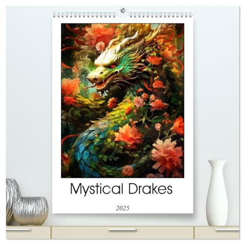 Mystical Drakes (hochwertiger Premium Wandkalender 2025 DIN A2 hoch), Kunstdruck in Hochglanz