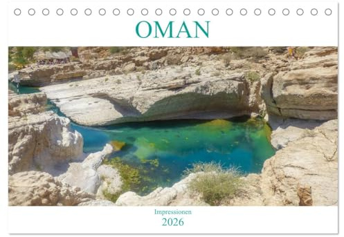 Oman - Impressionen (Tischkalender 2026 DIN A5 quer), CALVENDO Monatskalender: Der Kalender entführt Sie in den zauberhaften Oman und zeigt Ihnen Bilder wie aus 1001 Nacht. (CALVENDO Orte)