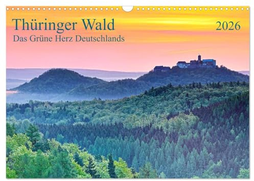 Thüringer Wald Das Grüne Herz Deutschlands (Wandkalender 2026 DIN A3 quer), CALVENDO Monatskalender: Zwölf Impressionen aus dem Waldland Thüringen (CALVENDO Orte)