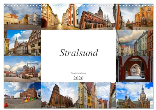 Stralsund Stadtansichten (Wandkalender 2026 DIN A3 quer), CALVENDO Monatskalender: Ein Kalender mit zwölf wunderschönen Bildern der Stadt Stralsund (CALVENDO Orte)