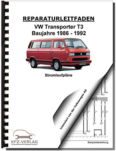 VW Transporter T3 1986-1992 Schaltplan Stromlaufplan Verkabelung Elektrik Pläne Buch Werkstatthandbuch Reparaturhandbuch Reparaturleitfaden KFZ-Verlag