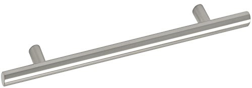 GRIMME 8570210736 Basic Schrankgriff Eloni Möbelgriff (Barell) ø 14 mm, Breite 816 mm Stangengriff Edelstahl gebürstet, Silber, Lochabstand 736 mm