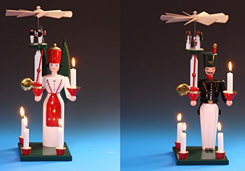 Glockenengel und Glockenbergmann 40cm E.A. Schalling Seiffen Erzgebirge