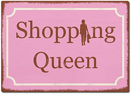 LUXECARDS Interluxe Postkarte aus Holz Shopping Queen Shabby Vintage Karte DIN A6