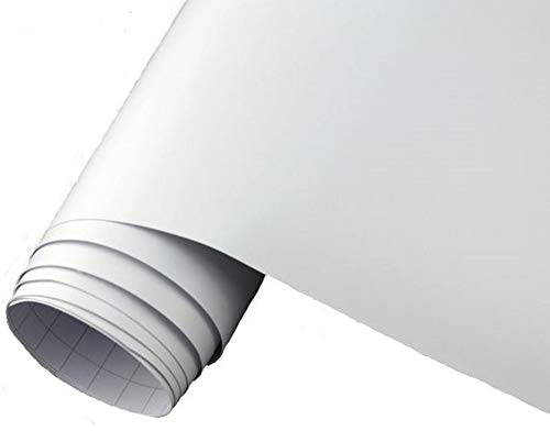 Neoxxim 23.32€/m2 Premium - Auto Folie - MATT - Weiss - Weiss MATT 50 x 150 cm - blasenfrei mit Luftkanälen ca 0,15mm dick für Auto Folierung folieren bekleben