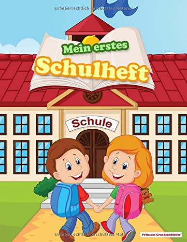 Mein erstes Schulheft: Din A4 mit Lineatur 1 | Buntes Schreibheft mit Haus für Klasse 1 | 40 farbigen Seiten zum Schreibenlernen