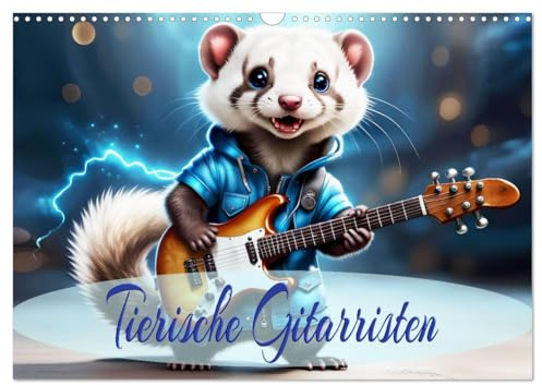 Tierische Gitarristen (Wandkalender 2026 DIN A3 quer), CALVENDO Monatskalender: Ein Jahr Tiere mit Gitarrenriffs und Akkorden, mit KI erstellt. (CALVENDO Tiere)