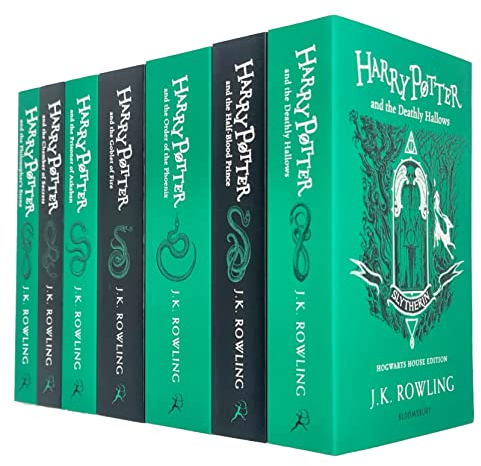 Harry Potter House Slytherin Edition Series Collection 7 libri impostati da JK Rowling (Pietra filosofale, Camera dei segreti, Prigioniero di Azkaban, Calice di fuoco, Principe mezzosangue e altro)