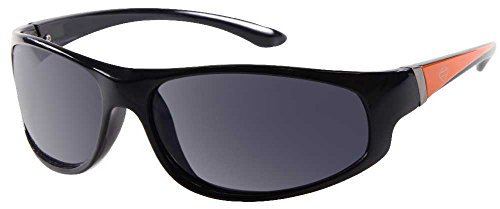 HARLEY-DAVIDSON FOOTWEAR Harley-Davidson Mens Kickstart Sunglass Shiny Black/Orange Grey Lens Hdv006blk-3, Occhiali Uomo, Olivastro, Taglia Unica