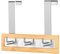 ToiletTree Products Bamboo Wood & Stainless Steel Over The Door Towel Rack, 3 Hooks