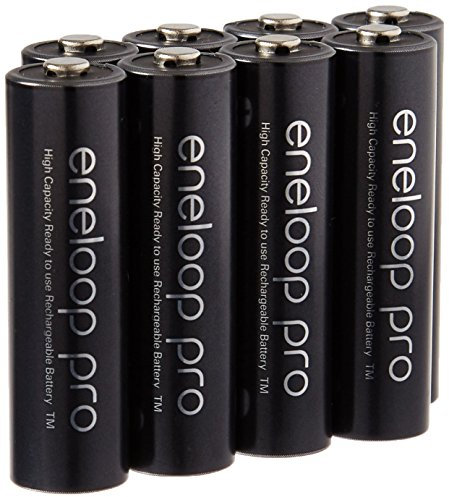 eneloop pro AA Ni-MH ad alta capacità 2550 mAh (min. 2450 mAh) batteria ricaricabile precaricata con supporto, 8 pz