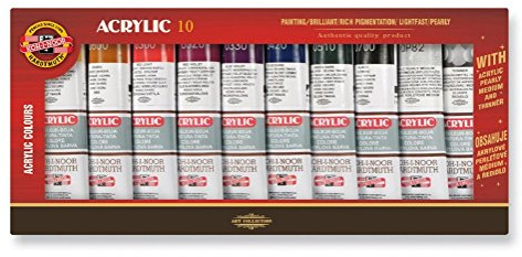 Koh-I-NOOR 2 x 40 ml Set der Acryl Farben Farbe (8 Stück)
