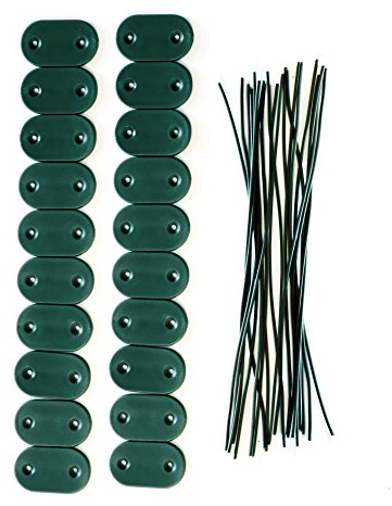 jarolift Befestigungskit für Sichtschutzmatten Sichtschutzzaun, Clips & Drahtschlaufen, Witterungsbeständig, Grün, 40er Pack