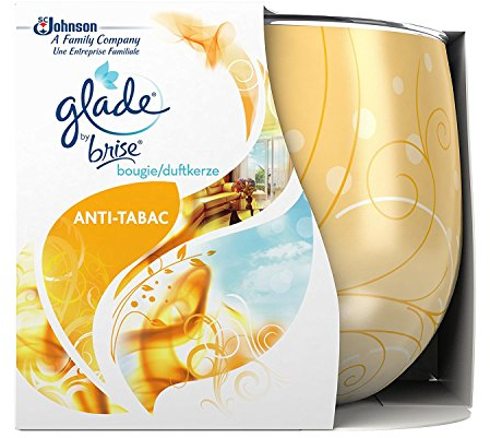 Glade (Brise) Duftkerze bis zu 30 Stunden Brenndauer, Duftkerze im Glas, Anti Tabac, 1er Pack (1 x 120 g)