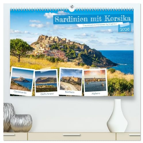 Sardinien mit Korsika (hochwertiger Premium Wandkalender 2026 DIN A2 quer), Kunstdruck in Hochglanz: Das sollten Sie unbedingt in Sardinien's Norden besuchen. (CALVENDO Orte)