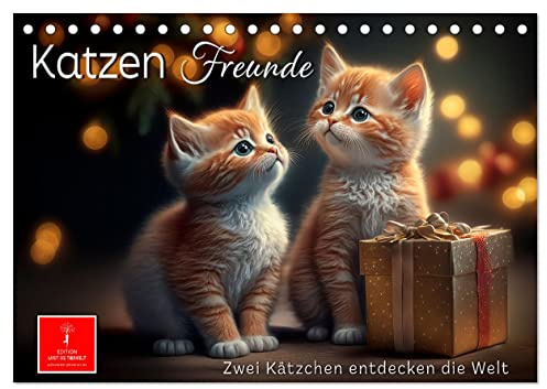 Katzen Freunde (Tischkalender 2026 DIN A5 quer), CALVENDO Monatskalender: Bezaubernde Bilder kleiner Kätzchen. (CALVENDO Tiere)