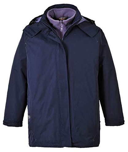 Portwest S571 Elgin 3-in-1 Women's Jacket Long Sleeve 5 Pockets Two-Way Zip | Navy, Large, EN 343 Class 3:1, Regular Fit, Interactive Fleece, Pack Away Hood, Easy Closure, Hook and Loop Cuffs, Corporate