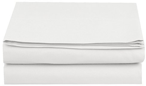 Elegant Comfort Luxuriöses Bettlaken, Fadenzahl 1500, knitterfrei, Premium-Hotelqualität, 1-teiliges Bettlaken, Doppelbett-Größe (Queen Size), Weiß