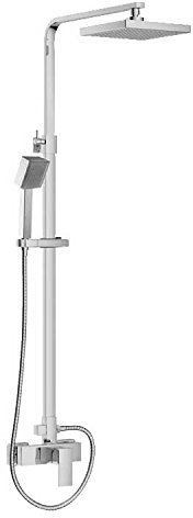 StoneArt Duschset Duschsäule Duscharmatur Duschsystem mit Regendusche Duscharmatur Duschstange mit Kopfbrause Lecco 950730 chrome