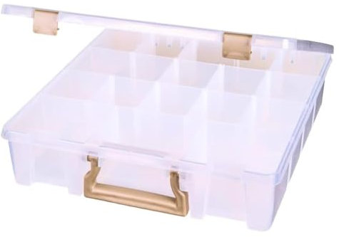 ArtBin Super Satchel with Removable Dividers, Portable Art & Craft Organizer with Handle, [1] Plastic Storage Case, Clear, 1 Pack