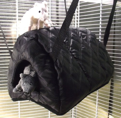 Little Friends Cuddle Up Rat Chinchilla Igloo, Quilted Black