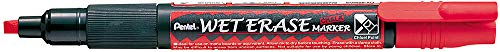 Pentel SMW26-BO Wet Erase Marker, Kreidemarker, Feucht abwischbar, Keilspitze, 1 Stück, Rot
