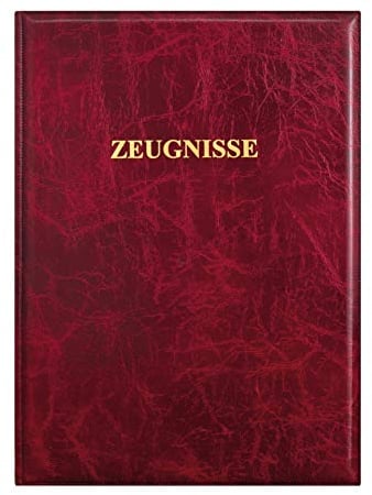 ROTH Zeugnismappe Dunkelrot - mit 12 A4 Klarsichthüllen, dokumentenecht - Dokumentenmappe