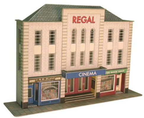 Metcalfe OO Low Relief Cinema & Shops Ready Cut Card Kit