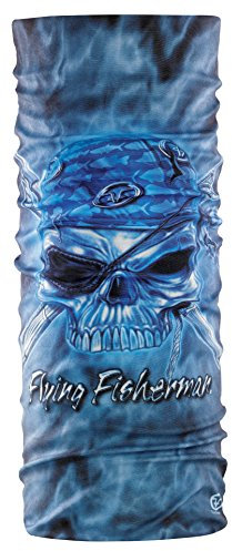 Flying Fisherman SunBandit Multifunktionstuch Kopfbedeckung Bandana UV Schutz Gesichtsmaske und Neck Gaiter 12 Tragemöglichkeiten Mitternachtsangler Schädel