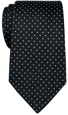 Retreez Herren Gewebte Krawatte Kleinen Punkten 8 cm - schwarz mit weiß punkten