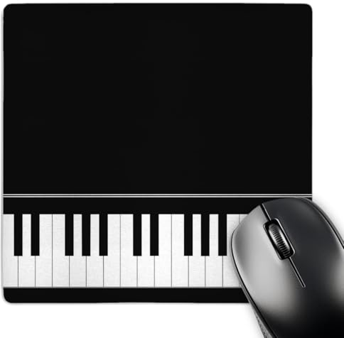 3dRose mp_112947_1 8 x 8-Inch Black Piano Edge - Baby Grand Keyboard Music Design for Pianist Musical Player and Musician Gifts Mouse Pad