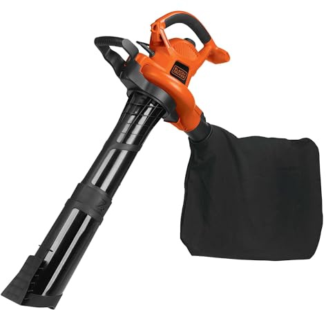 BLACK+DECKER Leaf Blower Leaf Vacuum and Leaf Mulcher 3-in-1, Electric Blowers for Lawn Care, 12 Amp, 250 MPH, 400 CFM (BV6000)