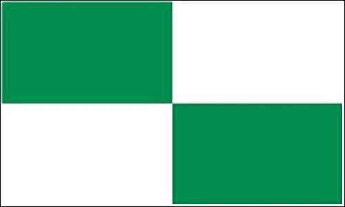 U24 Drapeau 4 carreaux vert/blanc 90 x 150 cm