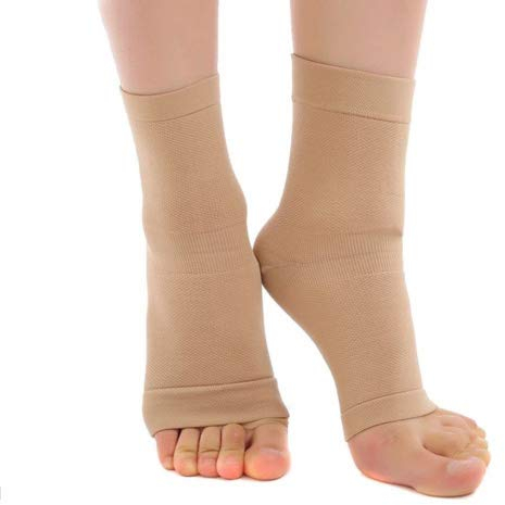 TININNA Kompression Knöchelbandagen Fußbandage Elastische Fußbandagen Fußgelenkbandagen Fuß Ärmel L Hautfarbe EINWEG Verpackung