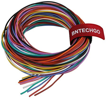 BNTECHGO Kit di fili in silicone da 24 gauge ultra flessibile 10 colori ad alta resistenza 200 gradi C 600 V silicone Rubber Isolation 24 AWG Silicone Wire 40 Beach of Tinned Copper Wire Battery Cable