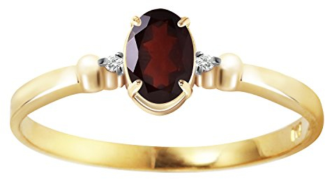 Ring 14 Karat Gold echte Diamanten Granat Größe 7.0