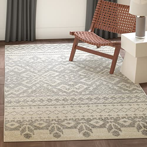 SAFAVIEH Adirondack Collection Accent Rug - 3' x 5', Ivory & Silver, Rustic Boho Design, Non-Shedding & Easy Care, Ideal for High Traffic Areas in Entryway, Living Room, Bedroom (ADR107B)