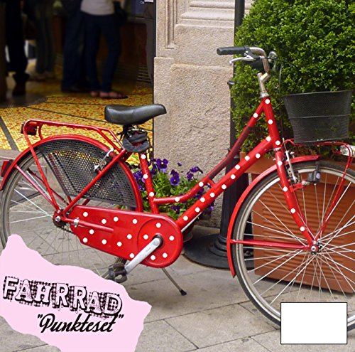 ilka parey wandtattoo-welt Fahrradaufkleber Set Punkte dots groß Fahrradsticker Aufkleber Fahrrad Design M681 - ausgewählte Farbe: *Weiß*