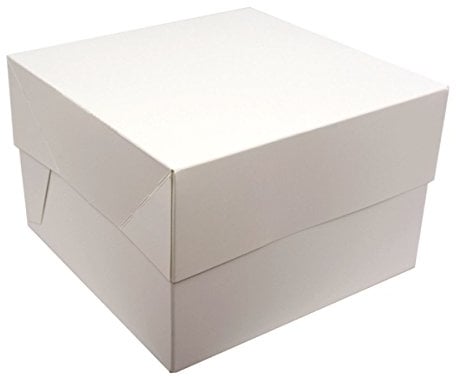Reynards 5 x White Square Cake Boxes - Ideal for Carrying Your Creations, White, 9 Inch