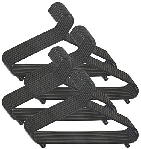 Bieco Kleiderbügel Kinder 32 St. Schwarz | Länge ca 30 cm | Baby Kleiderbügel | Kunststoff Kleiderbügel Kinder Baby | Baby Organiser Für Kleiderschrank | Kleiderbügel Baby | Baby Clothes Hangers