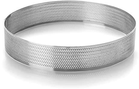 LACOR 68540 Molde Reposteria, Aro Redondo Microperforado, Ideal para Tartas y Bizcochos, Acero Inoxidable 18/10, Gris, 20 Ø(cm) / 2 h(cm)