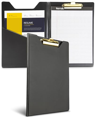 Samsill Value Padfolio with Clipboard and Letter-Size Writing Pad, Black, 9.25 x 13 Inch