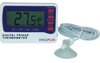 Digital Fridge/Freezer Thermometer - large display and dual sensors (battery not included)