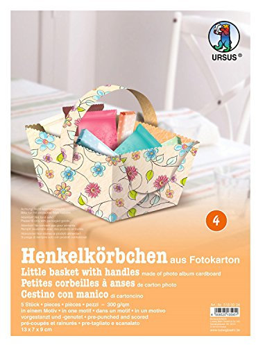 Ursus 5180004 - Henkelkörbchen aus Fotokarton Motiv 4, 5 Stück